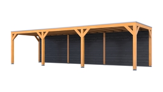 Douglas overkapping, 307 x 986 cm + wand zwart, Verando, Living